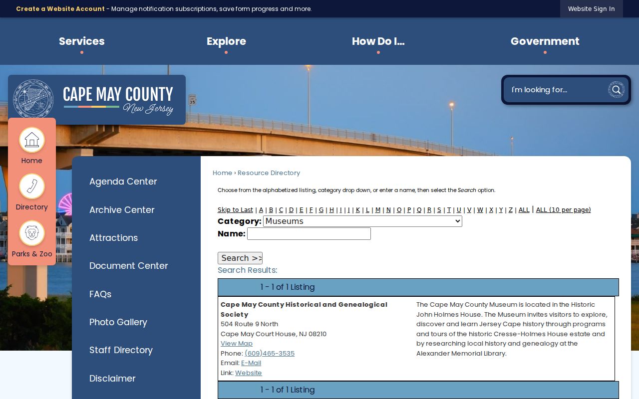 Middle Township ZIP code directory county public listing ZIP filter