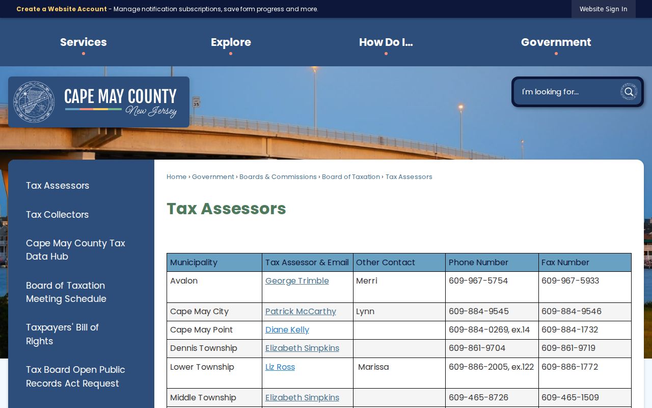 Middle Township neighbors property search through Cape May County Tax Assessors