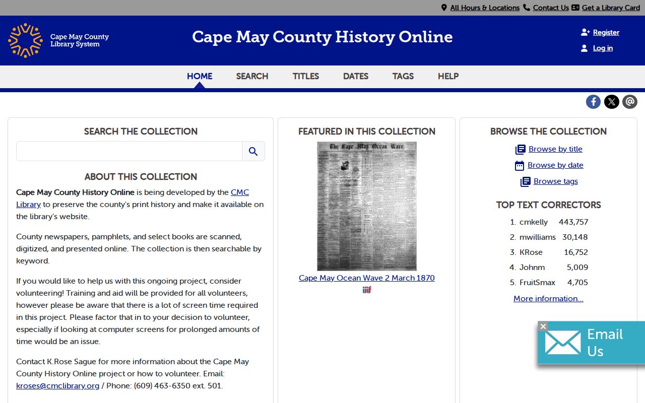 Middle Township city directory research in the Cape May County History Online viewer